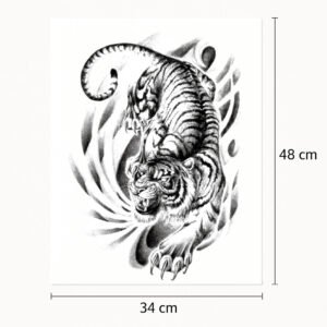 Tatuaje de espalda Tigre de caza