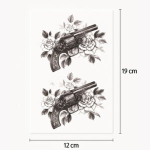 Tatuaje Pistolas y rosas