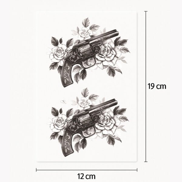 Tatuaje Pistolas y rosas